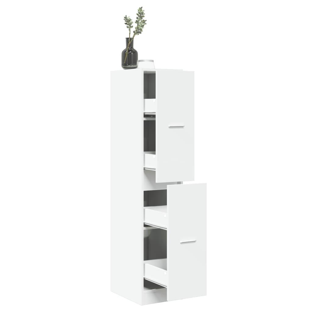 Apotheekkast – Medicijnkastje – Badkamerkast – Opbergkast – Houten Kast – Wit – 30x41x144,5 cm – Gefineerd Hout – Slank Hoog Model