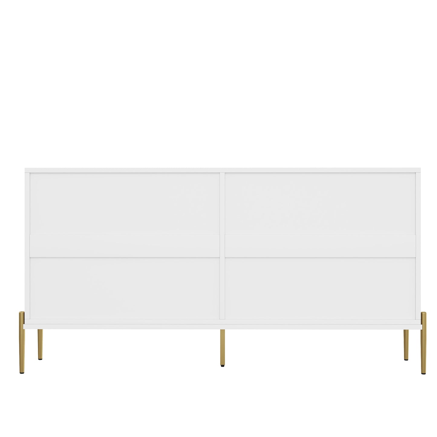 Sideboard – Opbergkast – Dressoir – Buffetkast – Woonkamerkast – Wit Modern Design – 4 Deuren Met Verstelbare Legplanken – Gouden Metalen Poten – 162x40x80 cm
