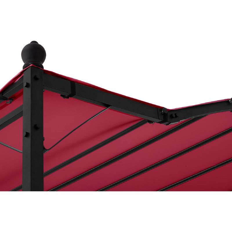 Tuingazebo – Tuinpaviljoen – Overkapping – Tuinprieel – Partytent – Vrijstaand – UV-Bescherming Polyester Dak – Gepoedercoat Stalen Frame 2,6x3x2,5 m Rood