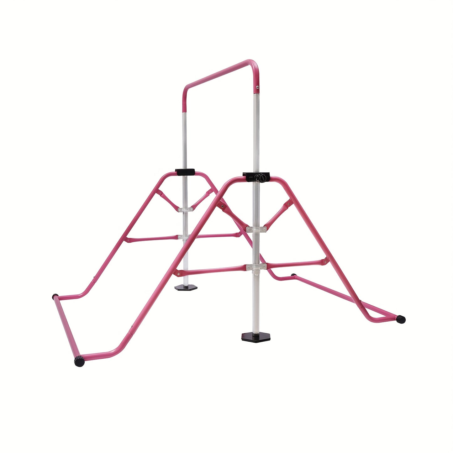 Turnstok – Gymnastiek Bar – Klimrek – Fitness Bar – Turnrek – Verstelbaar 115-155 cm – Stevig Stalen Frame Rosa