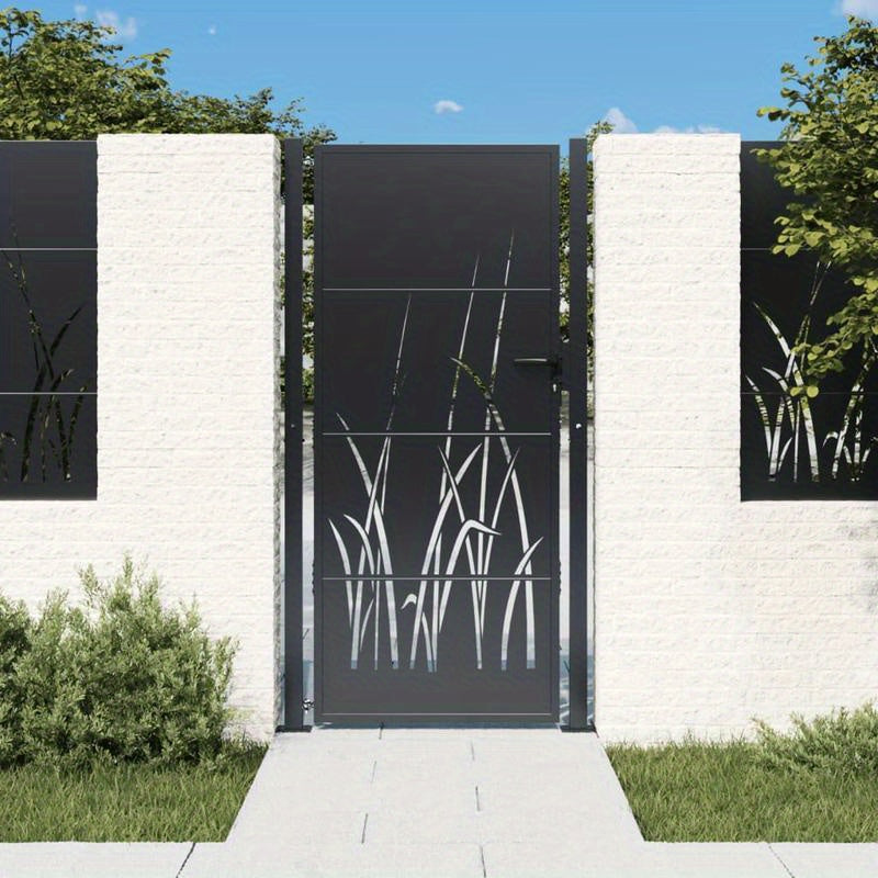 Tuinpoort – Toegangspoort – Sierpoort – Hek – Poortpaneel – Antraciet Staal – Grass Design – Weerbestendig – 105x205 cm