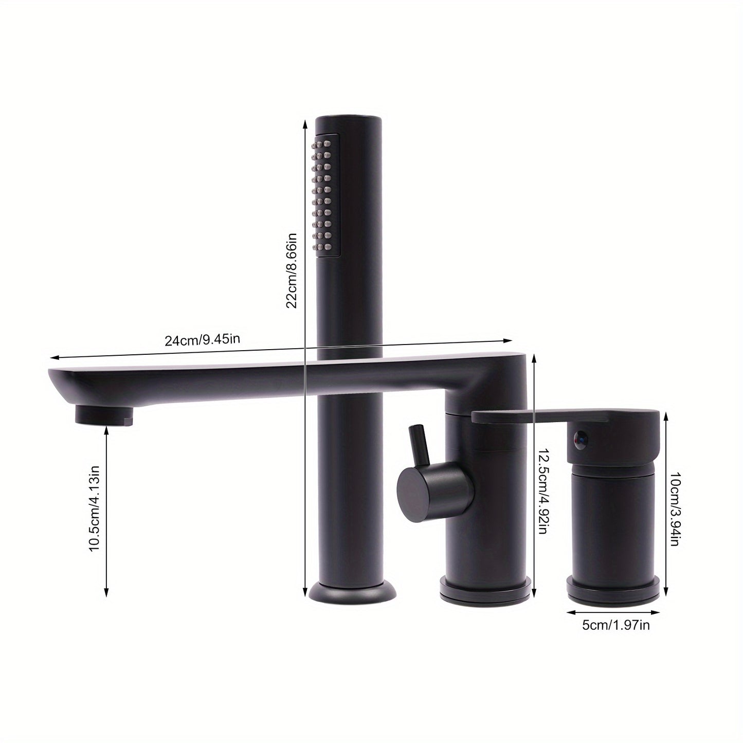 Badkraan – Badmengkraan – Douchekraan – Baduitloop – Handdouche – Messing – Wandmontage – Watervaluitloop – 2 Wateruitlaten