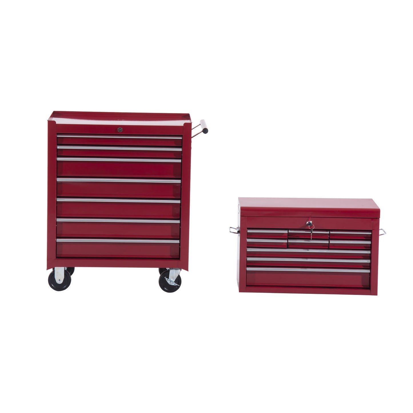 Gereedschapswagen – Werkstattwagen – Opberkkast – Mobiele Toolbox – Rolwagen – 16 Laden Met Slot – Stevig Stalen Frame Rood