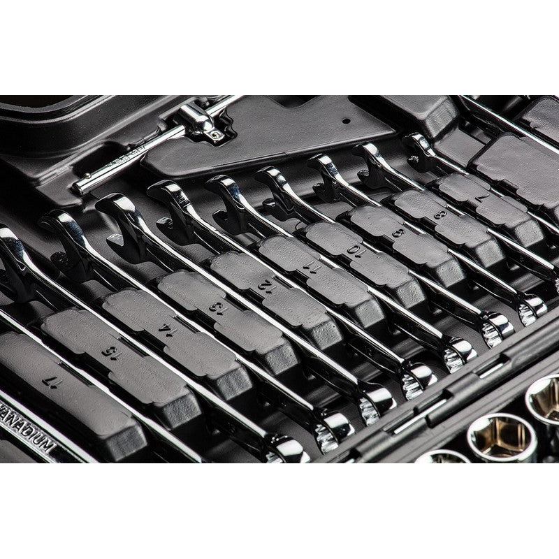 SET OF SOCKET KEYS 1/4'', 1/2'' 77 PARTS CRV - T N08-915
