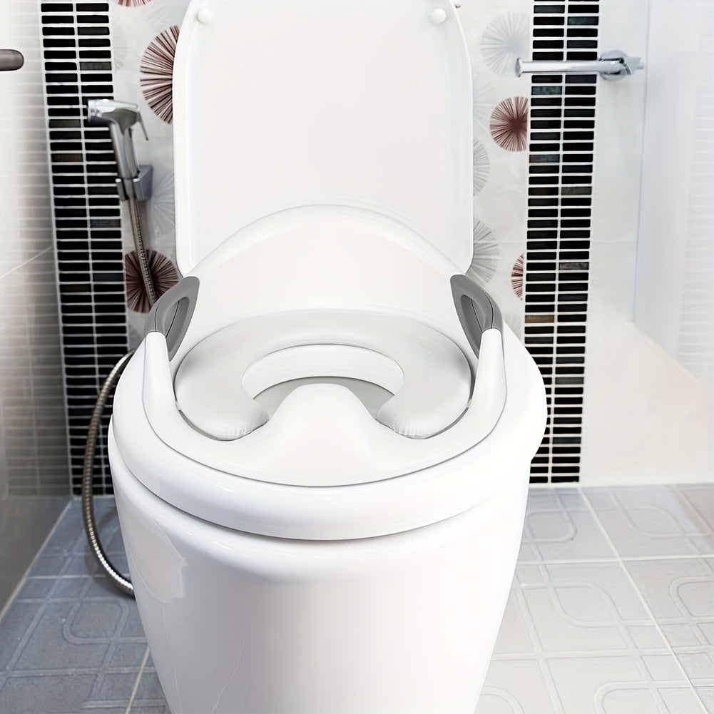 Raised Toilet Seat with Handrails - Heavy-Duty PVC Toilet Elevator with Non-Slip, Easy Installation for, Disabled, and Wheelchair Users - Bathroom Lift with Sturdy Handrails - Compatible with Standard Toilets - Ideal for Home