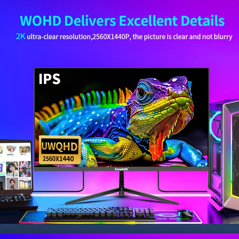 27 inch Gaming Monitor – Beeldscherm – Computerscherm – PC Monitor – IPS Scherm – 2560x1440 2K Resolutie – 120Hz Verversingssnelheid – 1ms Reactietijd