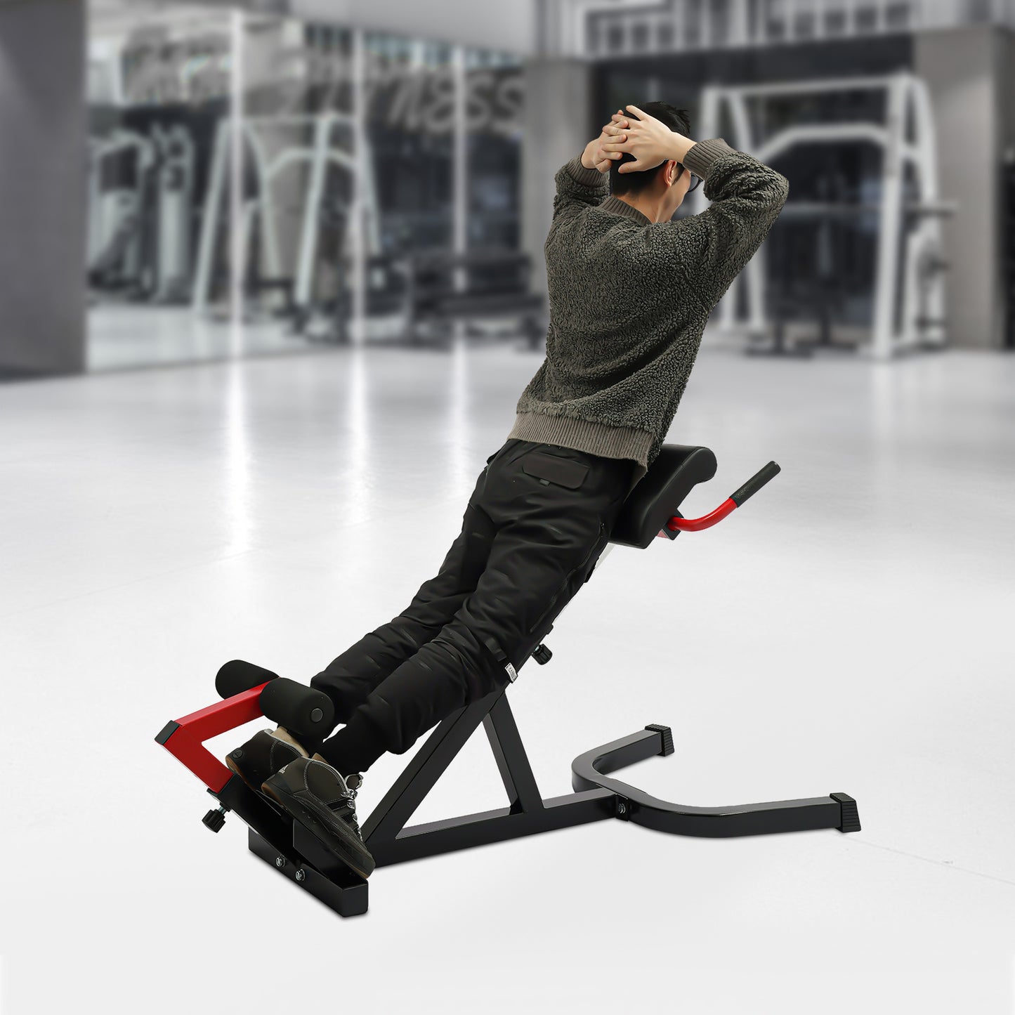 OUKANING Multi-Functional Weight Bench, Roman Chair Workout Bench, Sit Up Bench Ab, Back, and Core Strength Exercise Fitness Hyperextension Weight Bench Back Extension Bench for Multi-Functional Full Body Workout