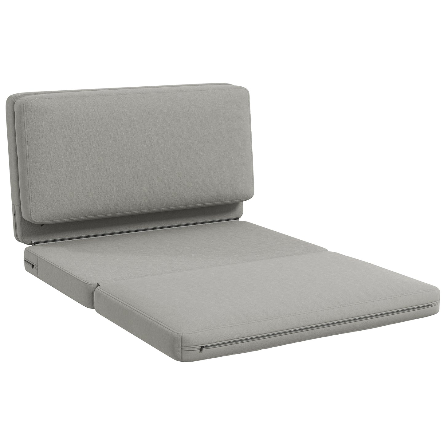 2-In-1 Relaxstoel – Logeerbed – Opvouwbare Stoel – Gastenbed – Deelbaar – Lichtgrijs – 120 Cm Breed – Handmatig Zonder Elektriciteit