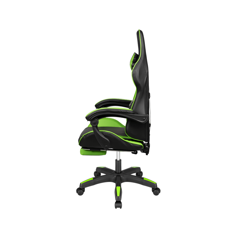 Gaming Stoel – Game Stoel – Bureaustoel – Draaistoel – Speelstoel – Verstelbare Rugleuning 145° – Eco-Leren Bekleding Met Massagefunctie - Zwart/Groen