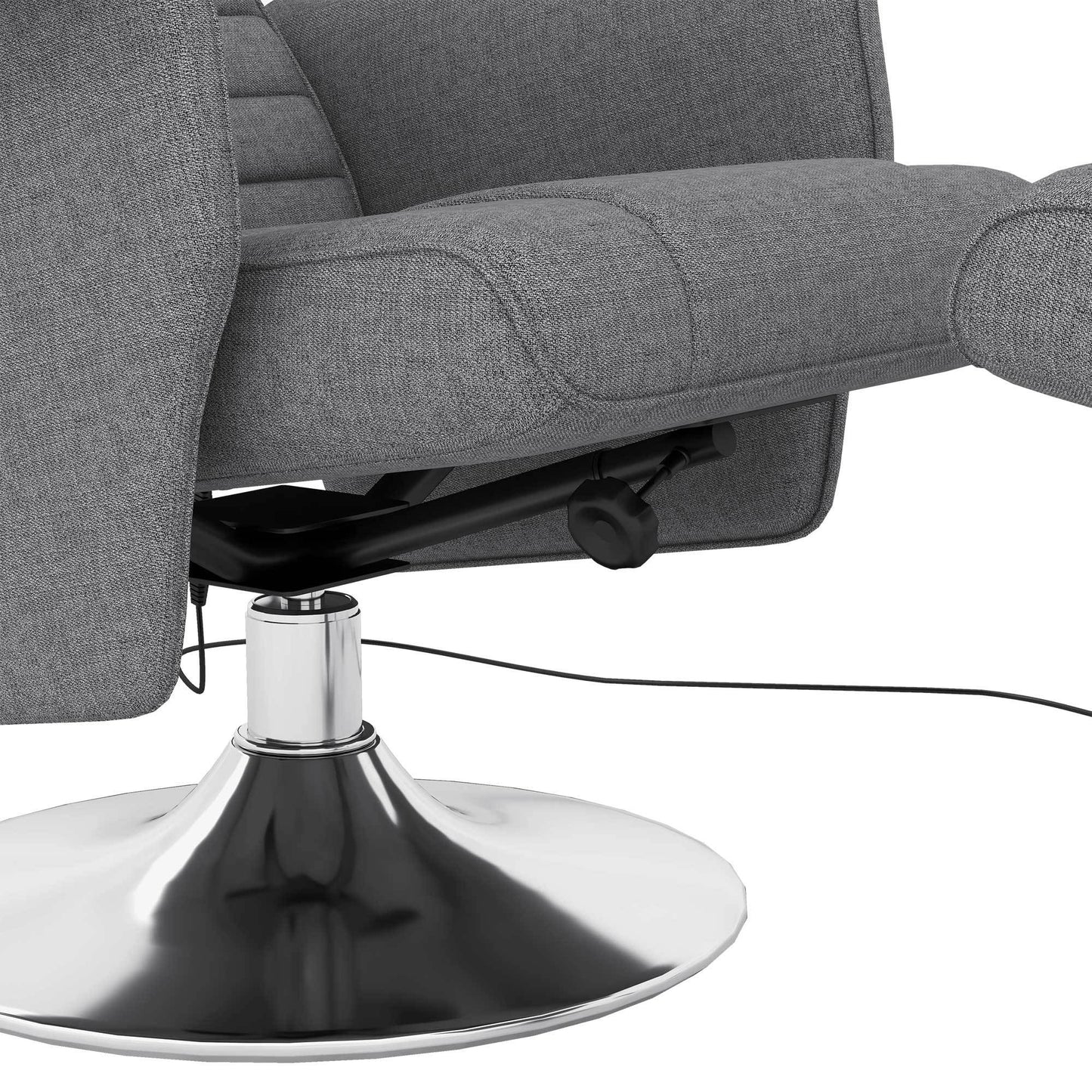 Massagestoel – Relaxstoel – Massagefauteuil – Wellnessstoel – Zitstoel – Donkergrijs – Verstelbare Rugleuning – Inclusief Voetensteun – Compact Formaat 78x95x88 cm