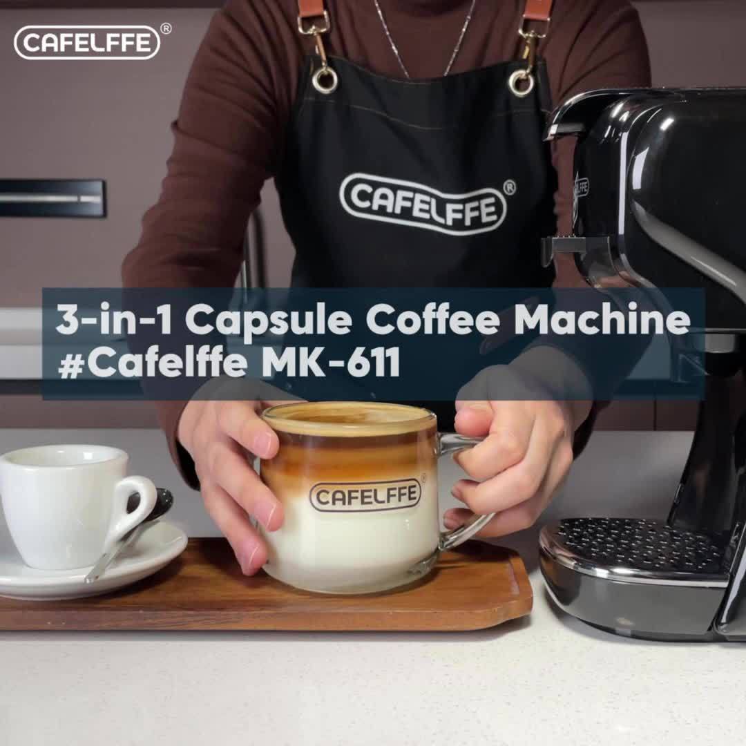 1pc Cafelffe Capsule Coffee Machine - Espresso Machine DG* Cappuccino Nes* Capsule Coffee Machine Coffee-Themed Gift Choice For Lovers/Father/Mother 19 Bar Hot/Cold Dual-Use High-Efficiency Extraction System Cappuccino Machin