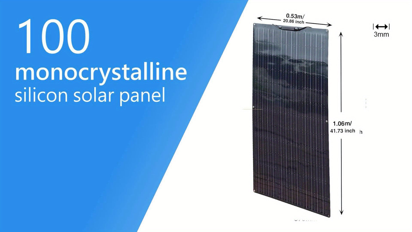 Zonnepaneel – Solar Panel – Zonnecellen – Flexibel Zonnepaneel – Batterijlader – 1000W Vermogen – Monokristallijn Silicium