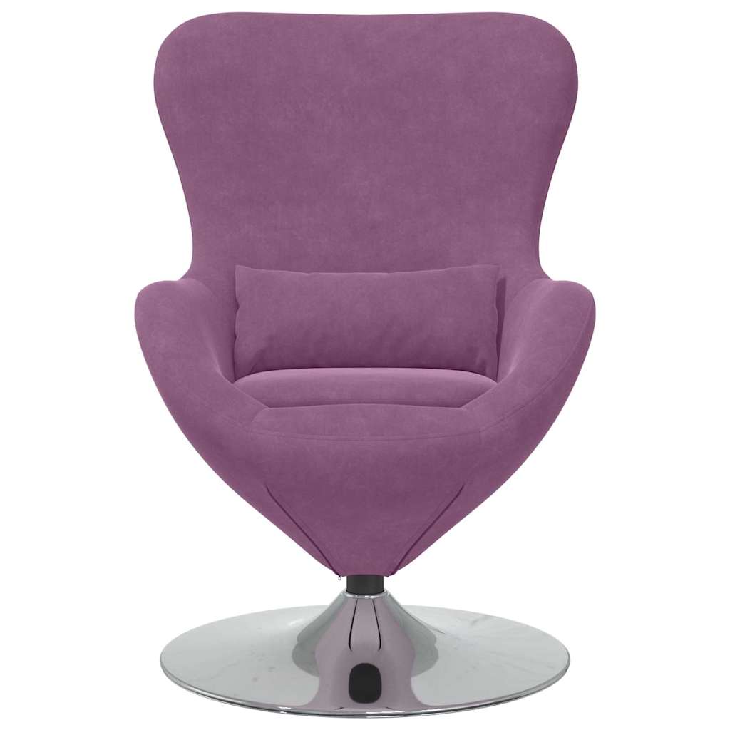 Fauteuil – Draaifauteuil – Relaxstoel – Loungestoel – Armstoel – Paars Fluweel – Met Voetensteun