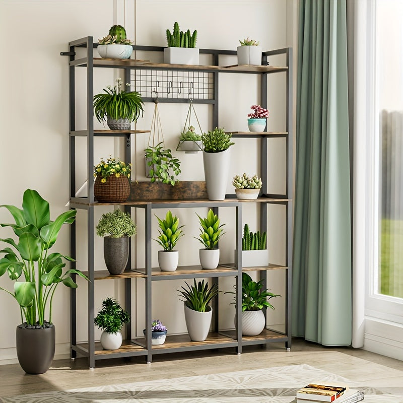 Keukenrek – Keukenkast – Opbergrek – Keukenorganizer – Stellingkast – 5 Lagen – Metaal Frame Met Houten Planken – 120x30x170 cm