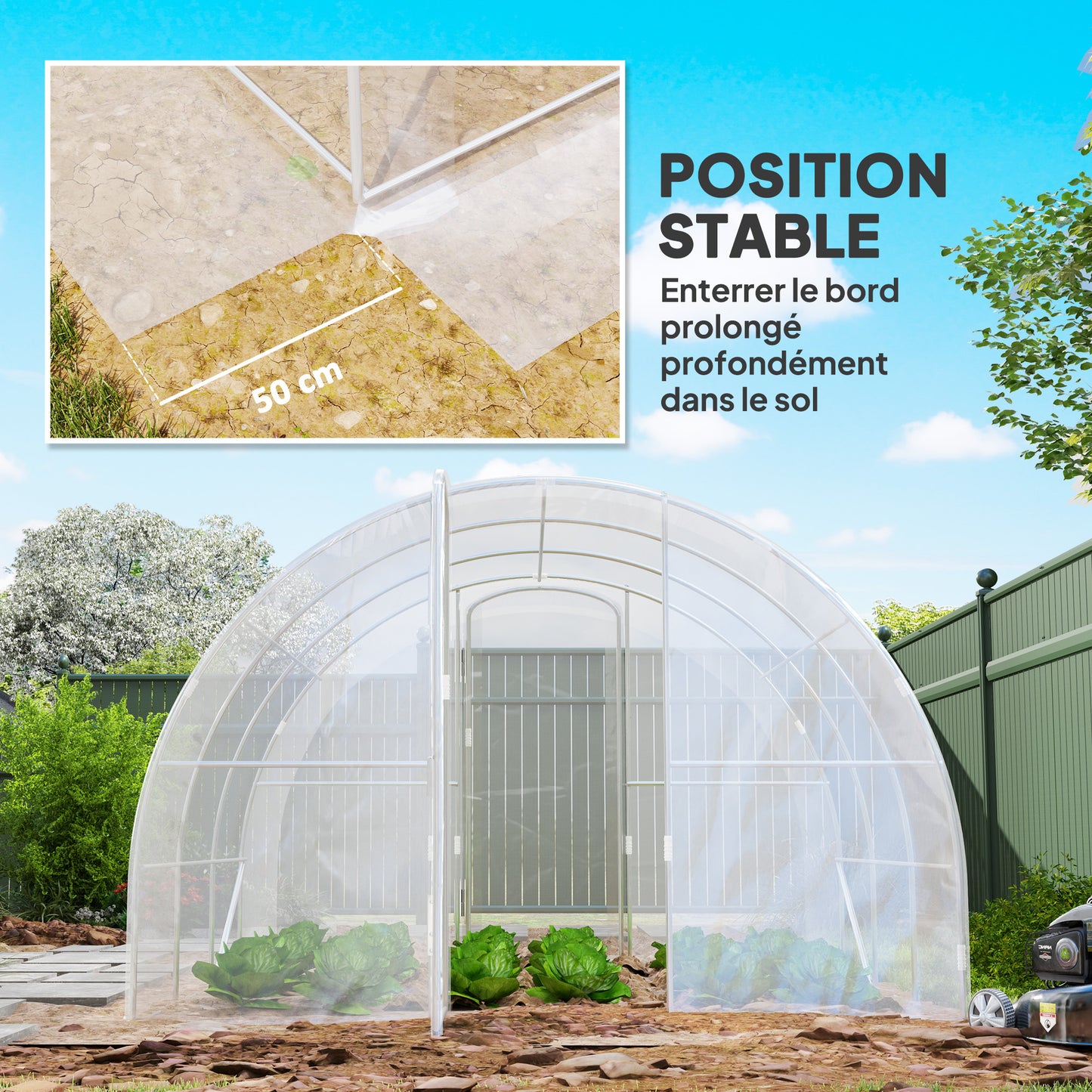 Kas – Kweekkas – Tuinkas – Broeikas – Plantenkas – Grote Afmeting 3x3 m – UV-bestendig PE 150 g/m²