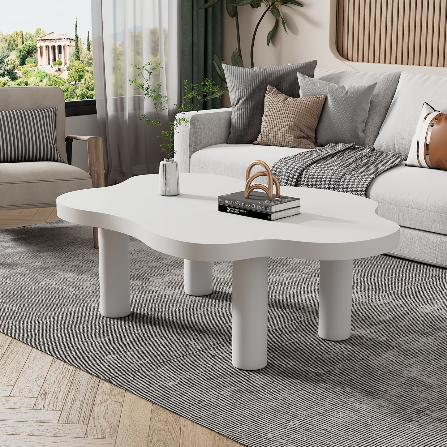 Salontafel Wolkvorm – Koffietafel – Bijzettafel – Woonkamertafel – Design Tafel – Wit – Duurzaam Kunststof – Eenvoudige Montage