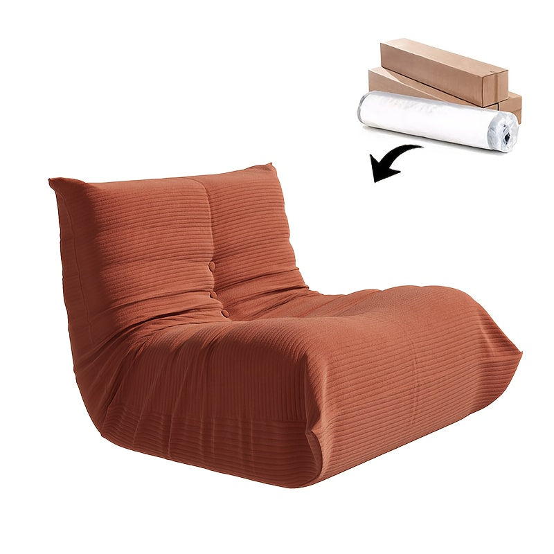 Vloerbank – Zitzak – Loungestoel – Bank Zonder Poten – Relaxfauteuil – Memory Foam Vulling – Zachte Corduroy Bekleding – Wit