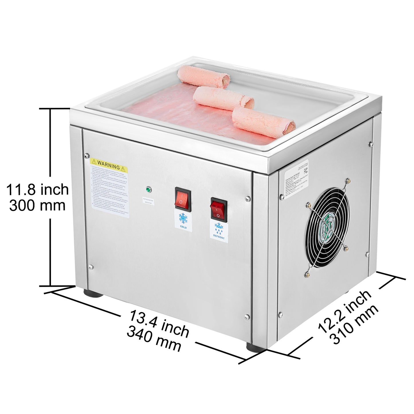 IJsrollermachine – IJsroller – Roltijsmaker – Frozen Yoghurtmachine – Roestvrij Staal – Snel Koelsysteem
