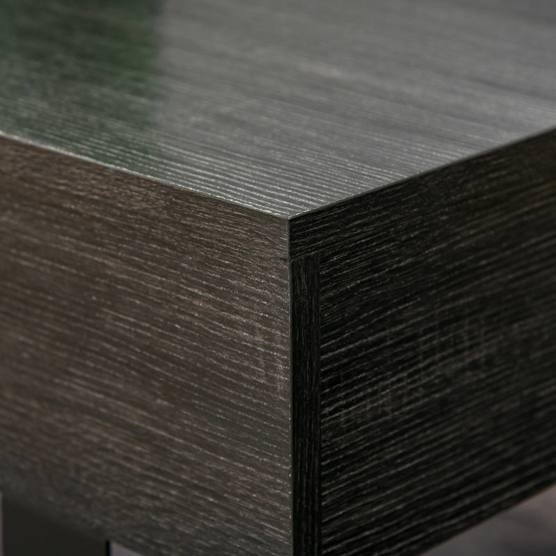 Salontafel – Bijzettafel – Koffietafel – Woonkamertafel – Tafel – Donkergrijs – Robuust Stalen Frame – Lade en Open Plank