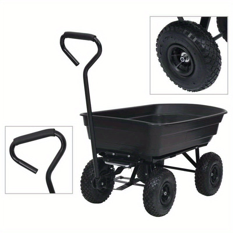 Kruiwagen – Tuinkar – Bouwkar – Zwaar Transport – Tuinwagen – Metalen Frame – 300 kg Draagvermogen – 4 All-Terrain Wielen – Ergonomisch Handvat – Robuust & Onderhoudsvrij