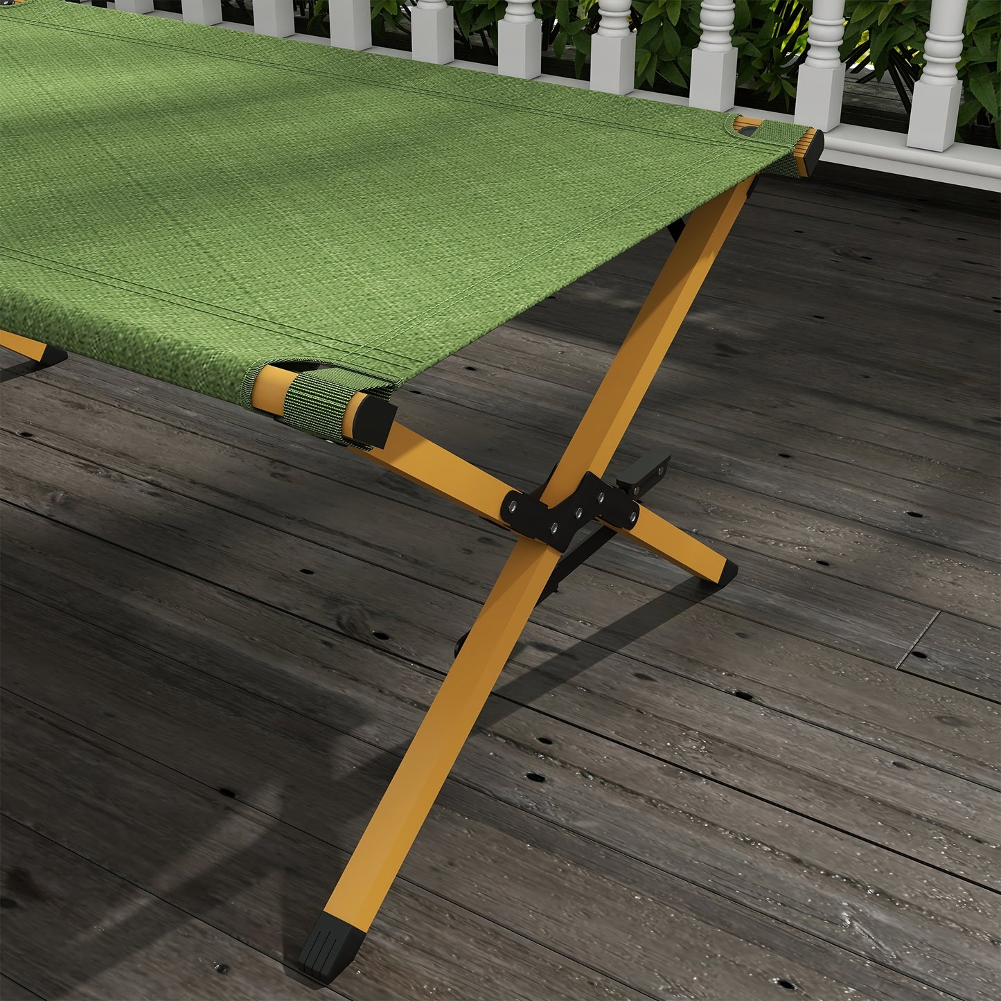 Draagbare Inklapbare Zonnebed – Ligbed – Lounger – Relaxstoel – Strandbed – Donkergroen – Lichtgewicht Aluminium Frame – Duurzaam Oxford Stof – 196x64x45 cm – Ingebouwde Zijzakken