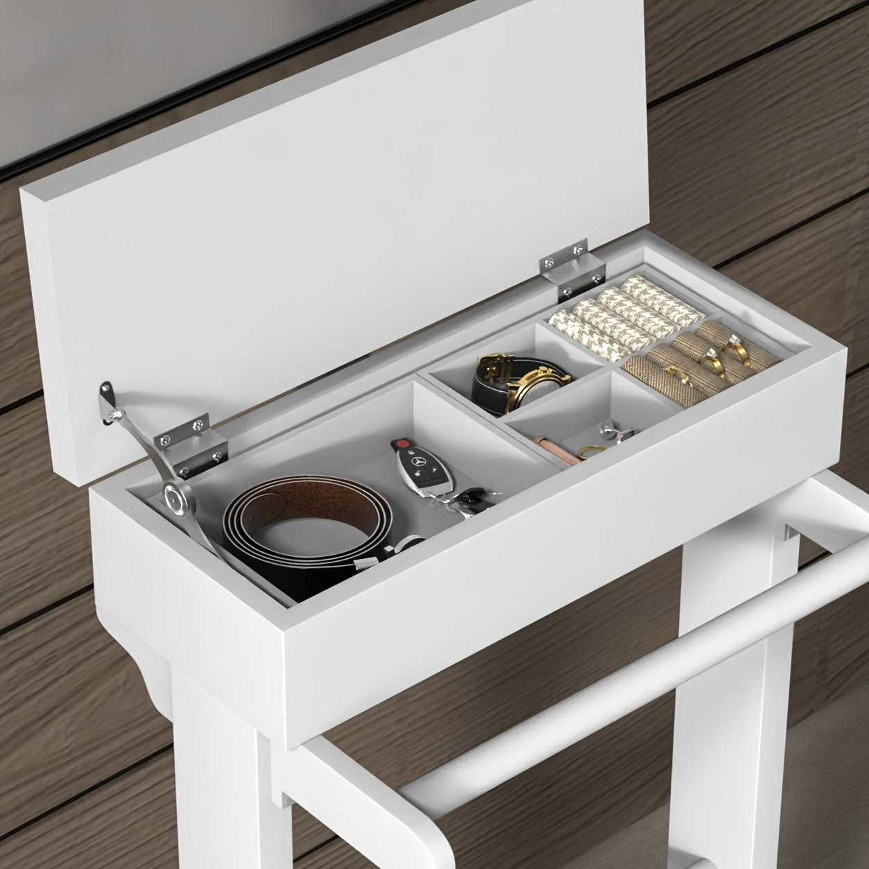 Kledingrek – Kledingstandaard – Jasrek – Garderoberek – Staande Kapstok – Wit Houten Design – Met Opbergruimte en Schoenenrek – Compact en Duurzaam