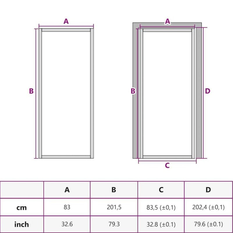 Binnendeur – Zwarte Deur – Interne Deur – Glazen Deur – Aluminium Deur – Temper Veilig Glas – Slank Design 83x201,5 cm