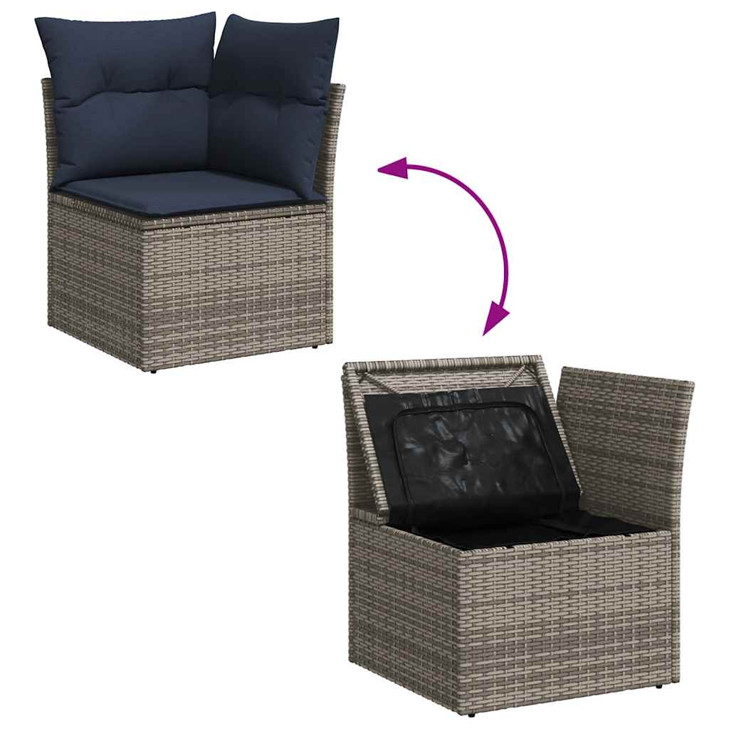 Loungeset – Tuinset – Loungesofa – Terrasmeubilair – Tuinmeubelen – Weerbestendig Poly Rattan – 12-delig Met Kussens – Grijs