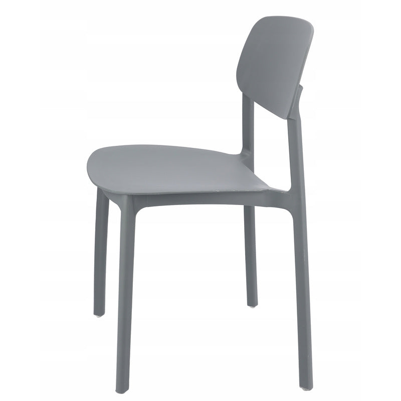 Stoel – Eetkamerstoel – Tuinstoel – Kunststof Stoel – Polypropyleen Stoel – Weerbestendig – Set Van 4 – Zithoogte 43 cm – Max Draagvermogen 120 kg