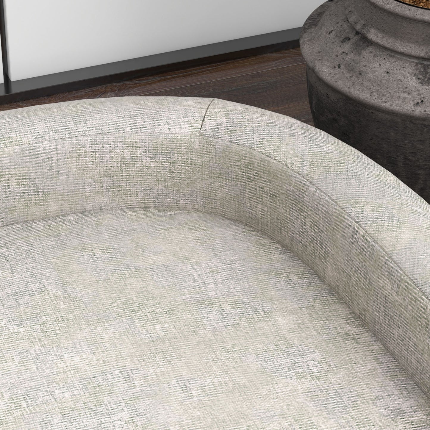 Hondenmand – Hondenbed – Hondenbank – Hondenkussen – Hondenligbed – Scandinavisch Design – Wasbare Afneembare Kussenhoes – Stevige Houten Poten – Grijs – 98x67x25 cm