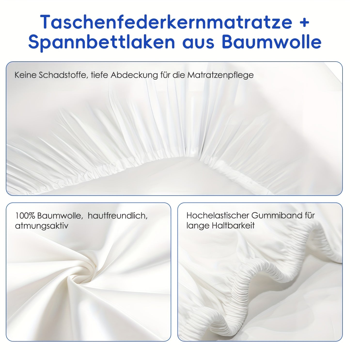Matras – Matrassen – Tweepersoonsmatras – 7-Zones Matras – Pocketvering Matras – 160x200 cm – Stevigheid Niveau 3 – Ademend Koudschuim 22 cm Hoog