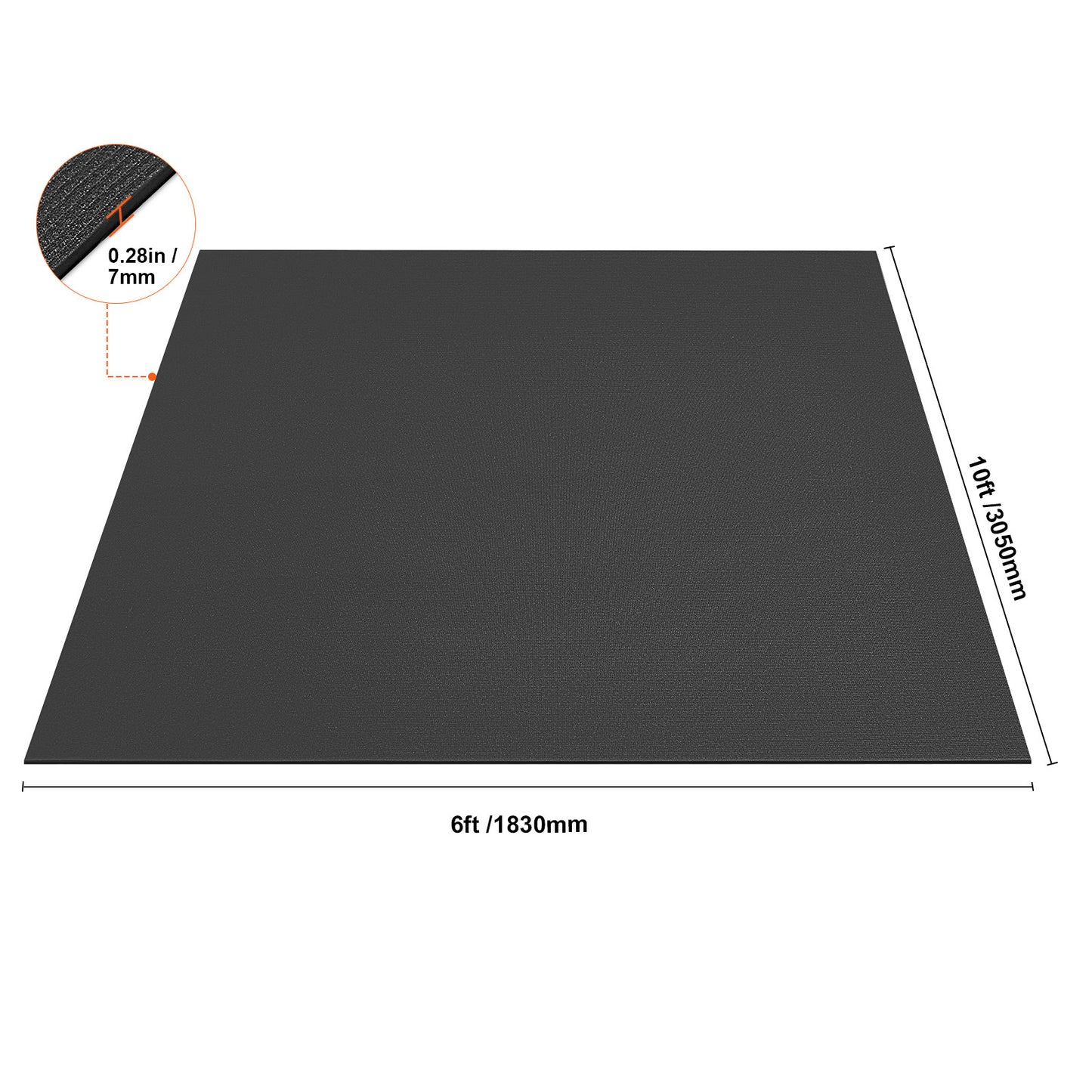 Fitnessmat – Yogamat – Trainingsmat – Pilatesmat – Gymmat – Groot Formaat 305x183 cm – Antislip PVC Dicht 7 mm Dikte