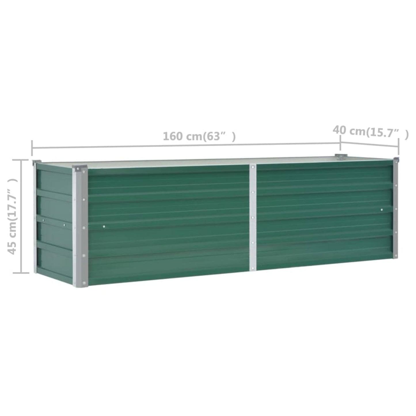 Verhoogde Tuinbak – Bloembak – Plantbak – Tuinborder – Kweekbak – Verzinkt Staal – 160x40x45 cm – Duurzaam Buiten Gebruik – Geschikt Voor Kruiden En Bloemen