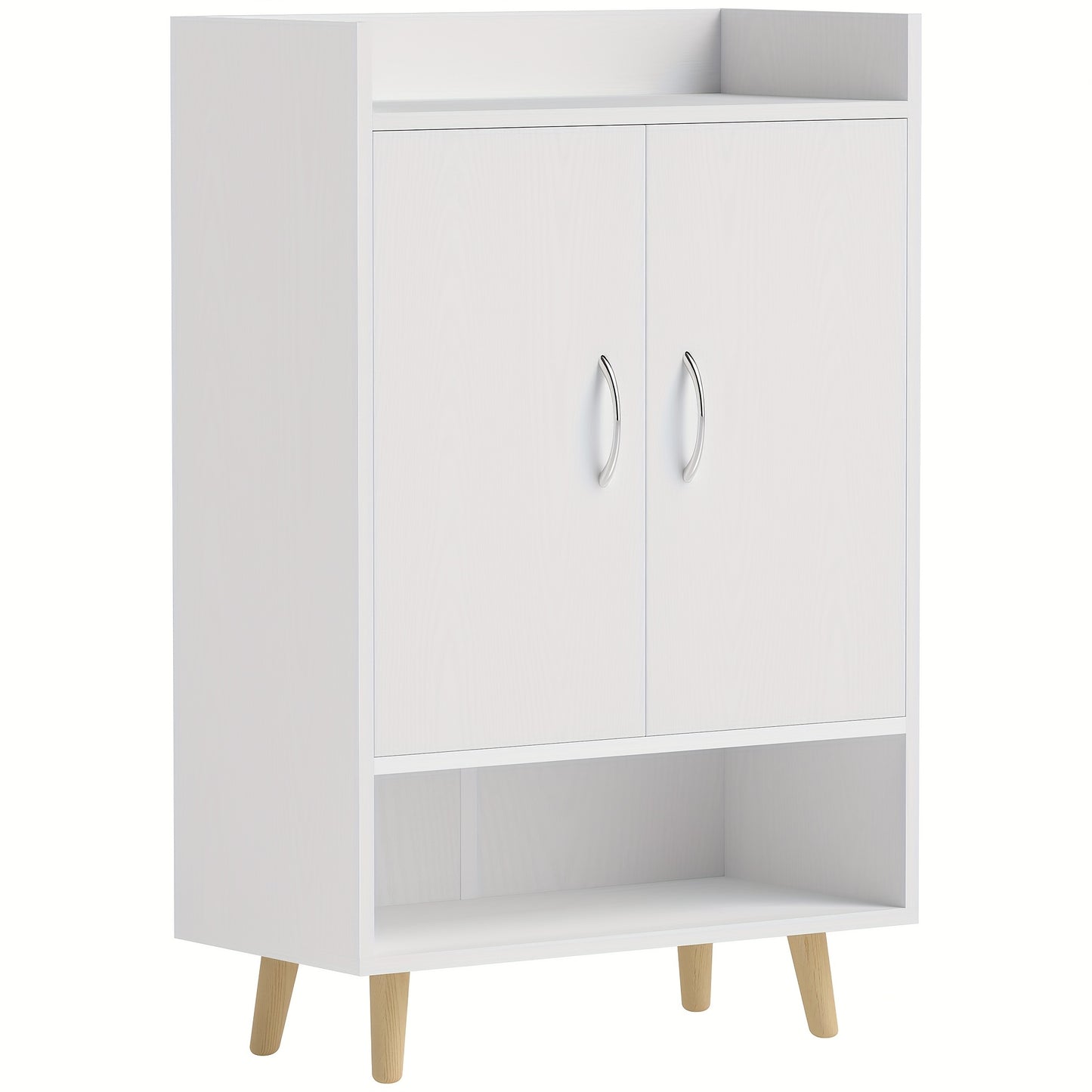 Schoenenkastje – Schoenenrek – Schoenenopberger – Schoenenkast – Schoenendisplay – Uit Massief Hout – Wit – 60x30x92 cm – Voor 12 Paar Schoenen