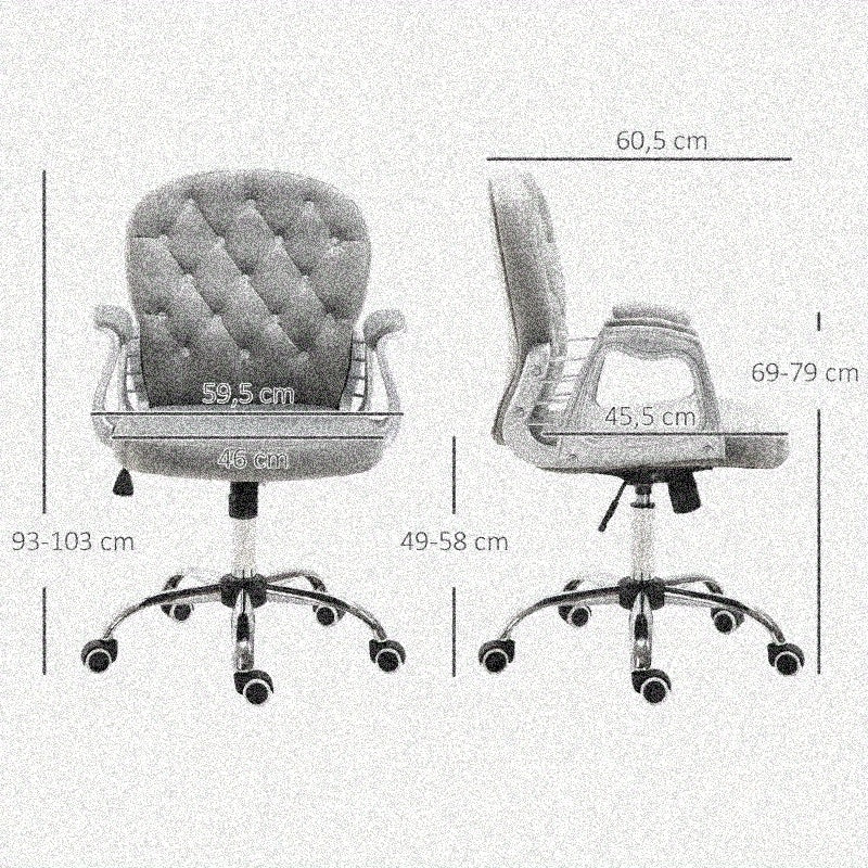 Ergonomische Bureaustoel – Bureaustoel – Kantoorstoel – Office Chair – Werkstoel – Grijs – Verstelbare Zithoogte – 360° Draaibare Basis
