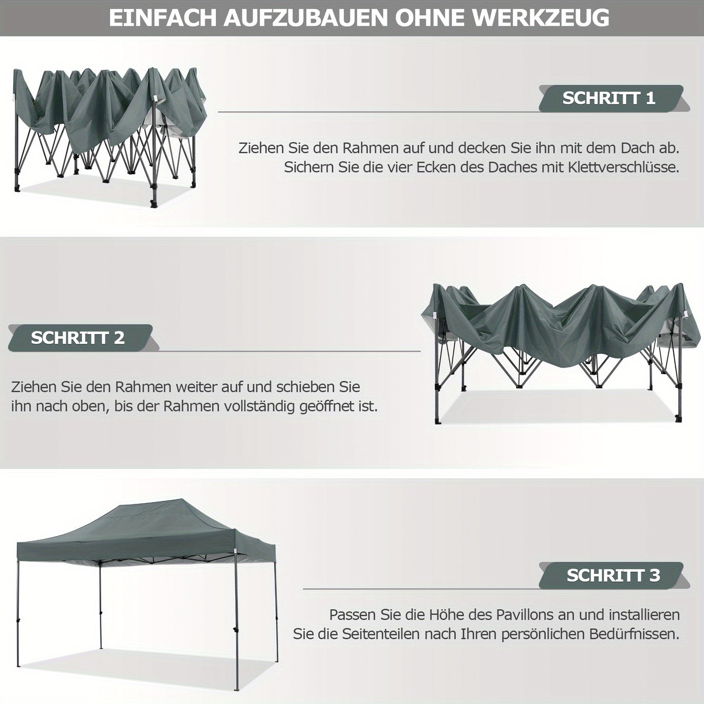 Partytent – Paviljoen – Feesttent – Tuintent – Opvouwbare Tent – 3x4,5m – Waterdicht Polyester – UPF 50+ Bescherming