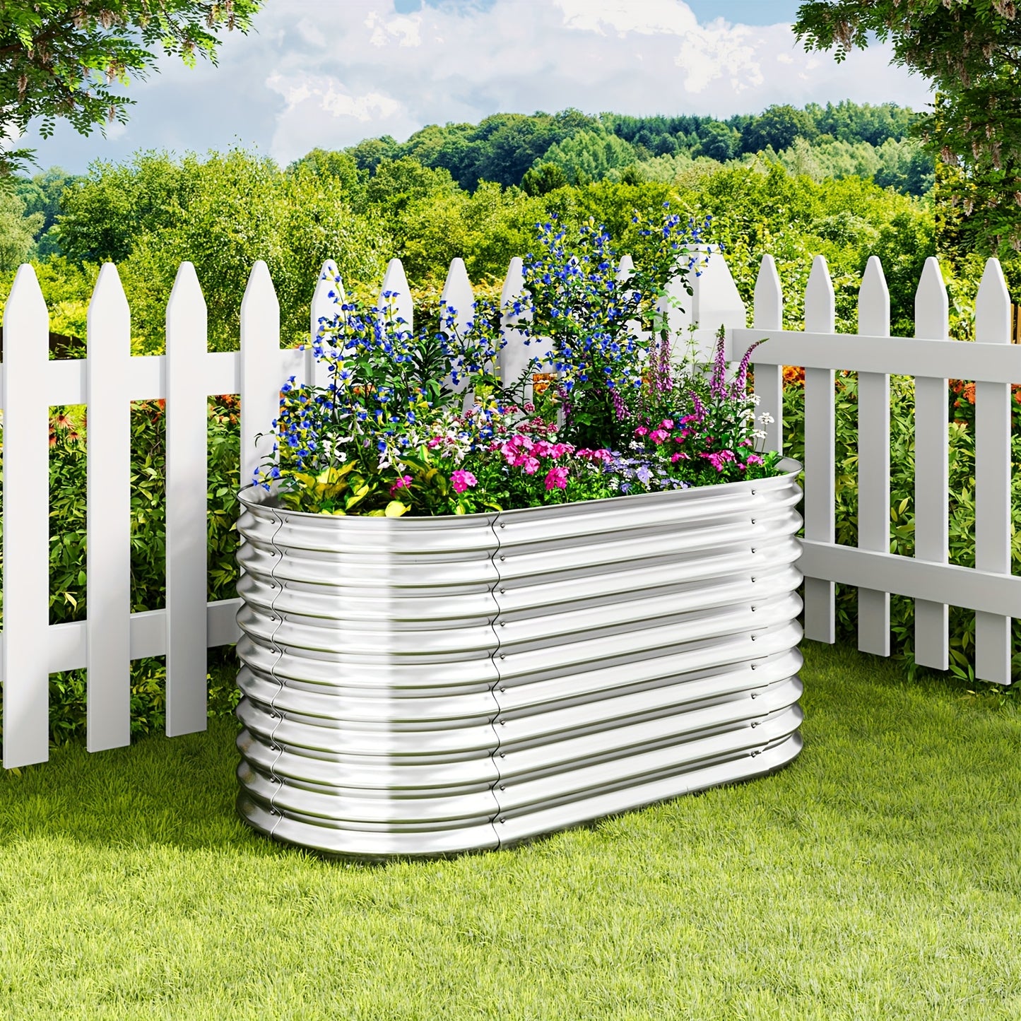 Hoogtebak Tuin – Verhoogd Plantenbed – Moestuinbak – Kruidenbak – Bloembak – Metalen Set – Roestbestendig – Ergonomisch Hoog – 160x80x80 cm