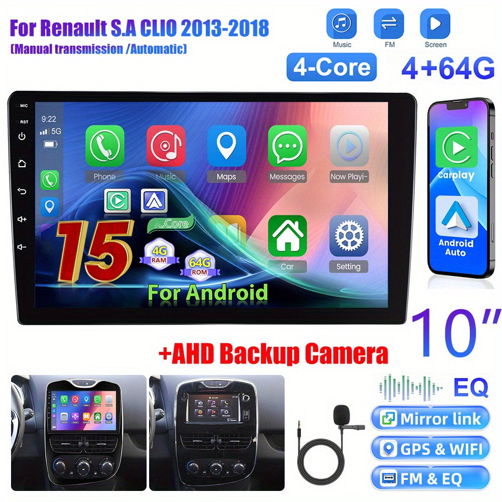 Android 15 Autoradio – Multimedia Systeem – Dubbele Din Radio – Touchscreen Radio – Auto Entertainment – 10 Inch Full HD Scherm – Draadloze CarPlay & Android Auto – Achteruitrijcamera Met Microfoon