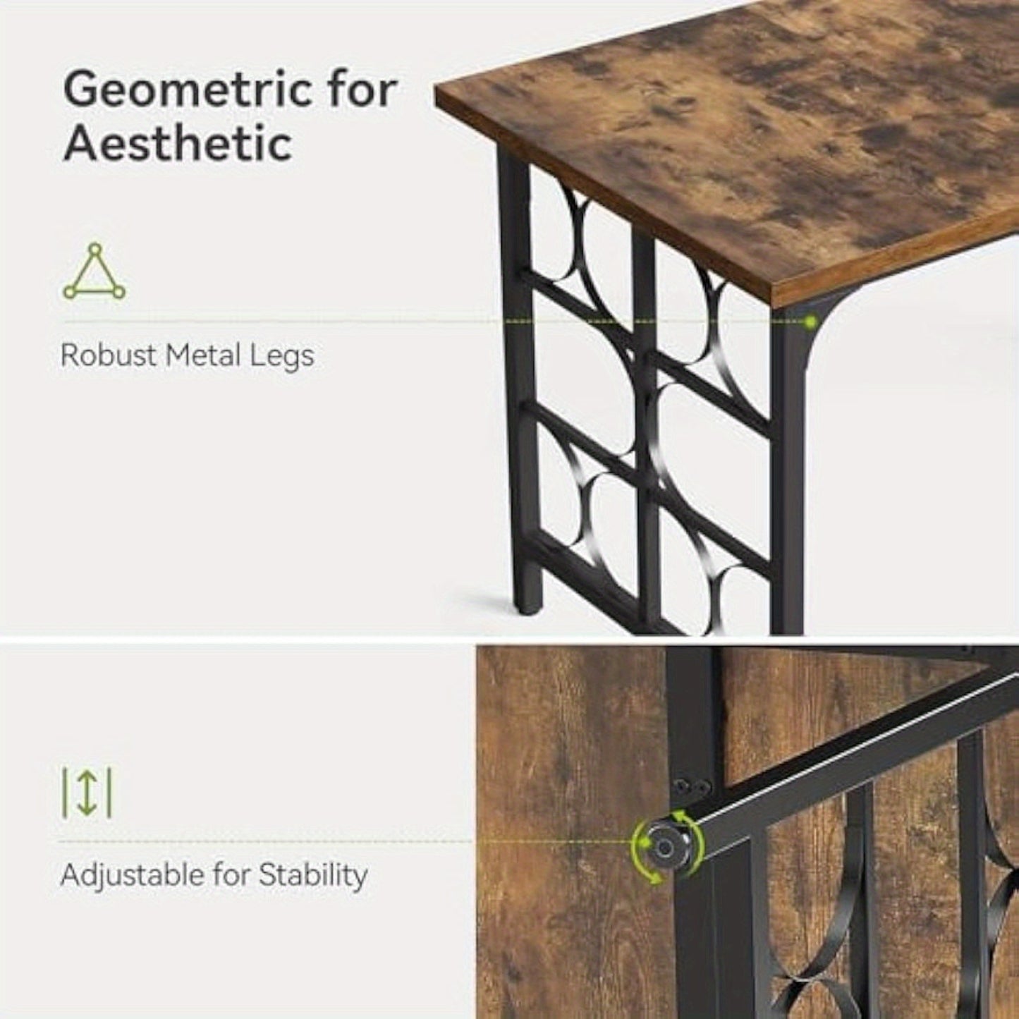 Eettafel – Eetkamertafel – Keukentafel – Tafel – Dinertafel – Industrieel Design – 138,9 cm – MDF & Spaanplaat – Snel te Monteren – Bruin – Stevig & Duurzaam