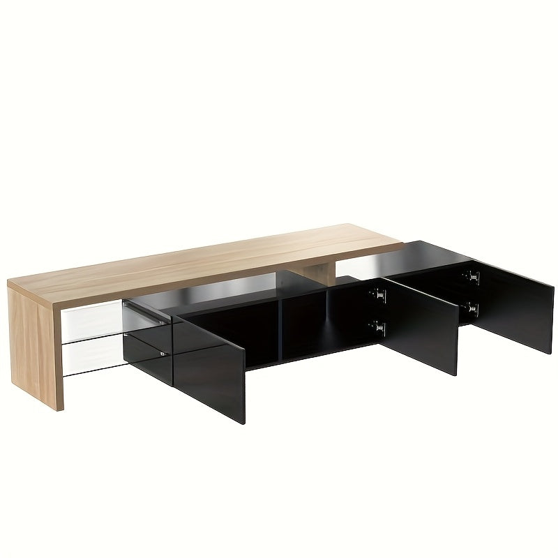 TV-standaard – Tv-meubel – Entertainmentmeubel – Mediameubel – TV-kast – Strak Mat Zwart – Robuuste Constructie – Ruimtebesparend Design
