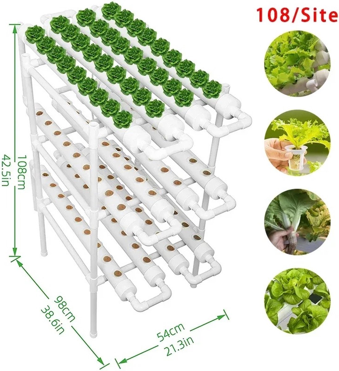 Kweektafel -108 gaten - Kweekbak - Moestuinbak op Poten - kweektafels - Hydrocultuursysteem - Moestuintafel - Optimaliseert Water- en Voedingsbeheer - Gebruiksgemak - Wit
