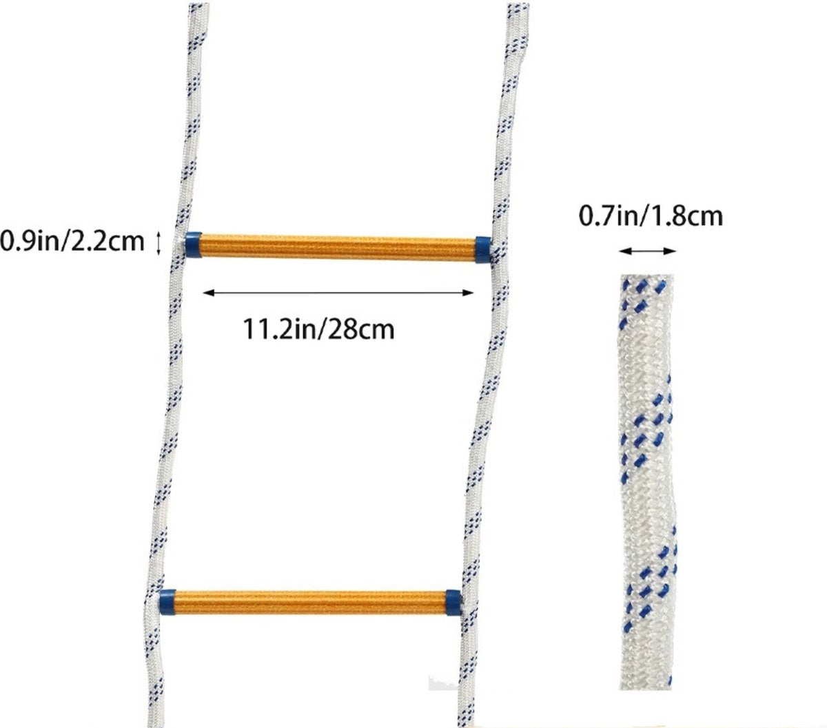 6m Escape Ladder - Rope Ladder Fire Safety - Fire Ladder - Multifunctional Heavy Duty Emergency Ladder - Load up to 200 kg