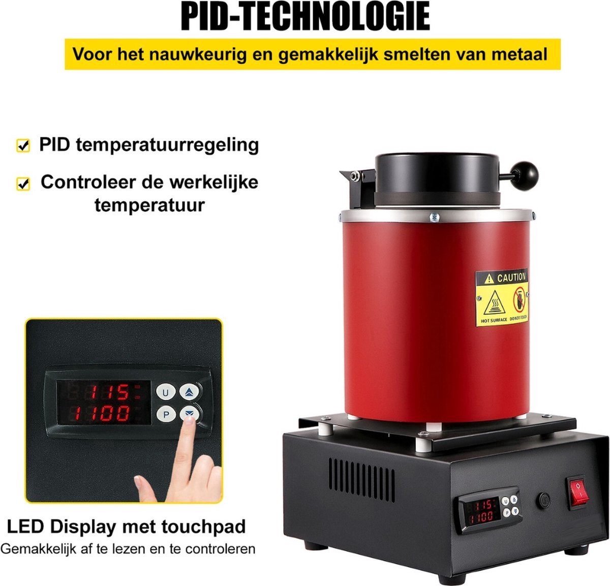Smeltoven Elektrisch - Smeedoven Metalen - Smeltkroes Grafiet - Inclusief Volledige Set - 2KG