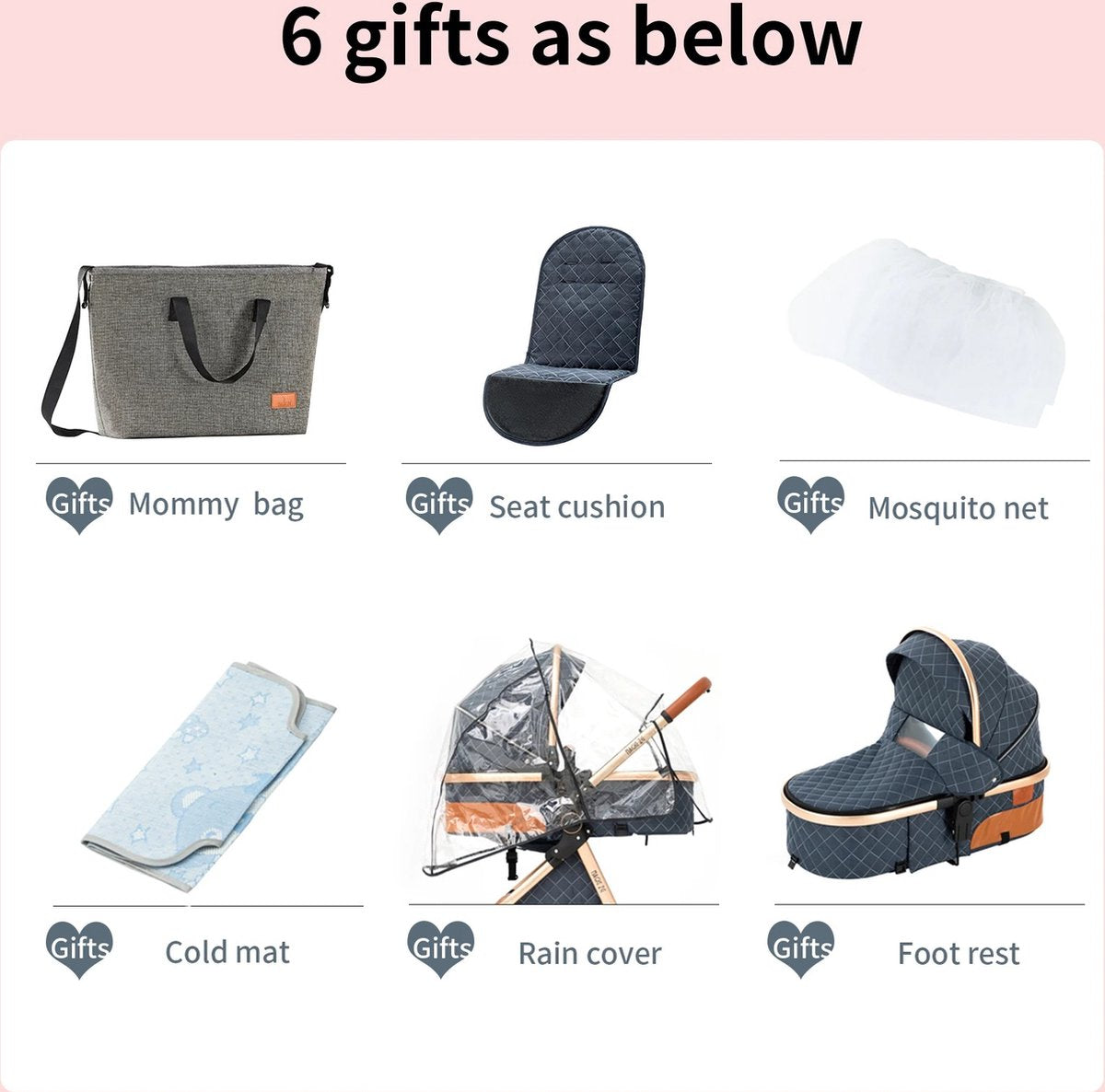 Luxe Kinderwagen 3 in 1 - Draagbaar, Opvouwbaar met Hoog Landschap - Aluminium Frame - Voor Pasgeborenen - Khaki