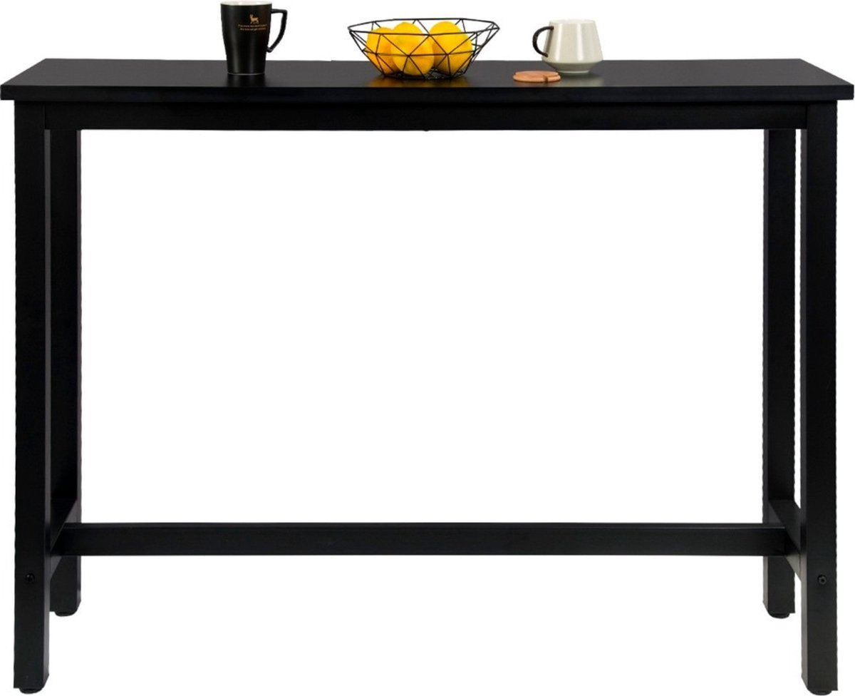 Bartafel - Met Voetensteun - Zwart - 140x40x100 cm - Voor Binnen/Buiten