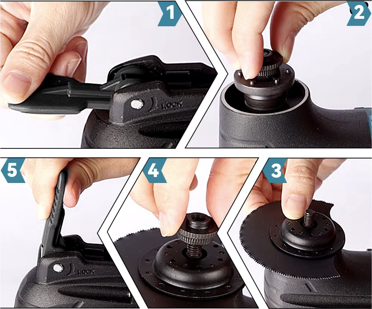 Multitool - Elektrische Multitool - Schuren - Zagen - Slijpen - Snijden - 6 Versnellingen - 2 Accu's