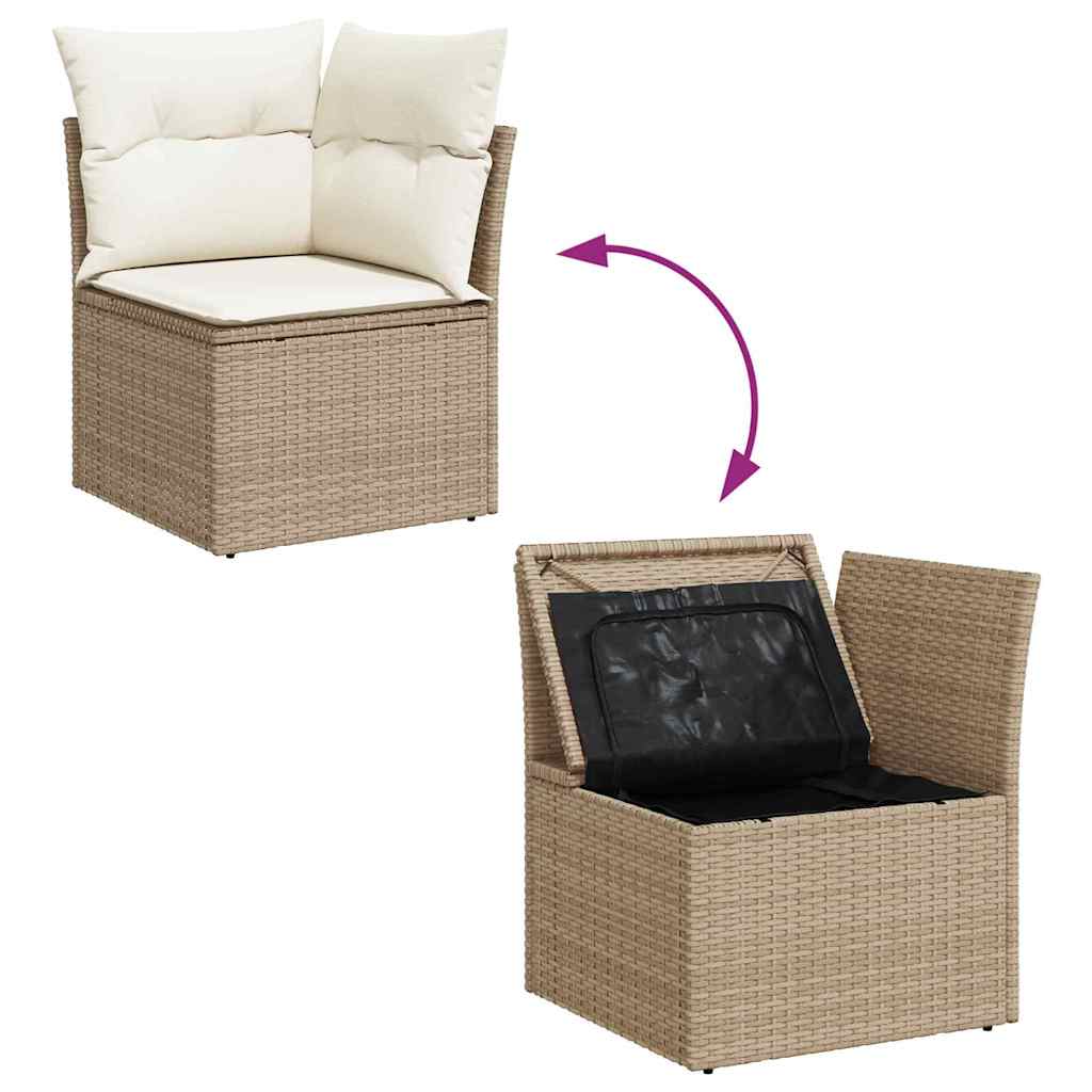 Tuinbank – Buitenbank – Loungeset – Tuinmeubel – Modulaire 2-zitsbank – Weerbestendig Polyrattan – Comfortabele Witte Kussens