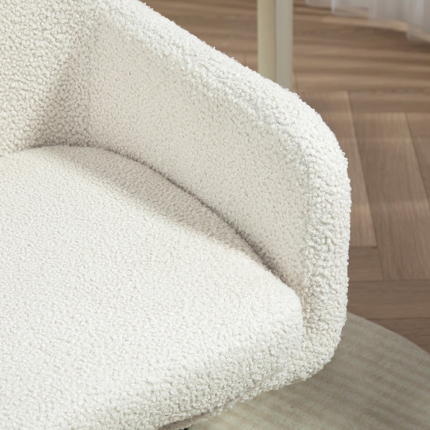 Bureaustoel – Werkstoel – Computestoel – Bureaustoel Met Wielen – Draaistoel – Verstelbare Hoogte – 360° Swivel – Max. 120 Kg – Crème Kleur
