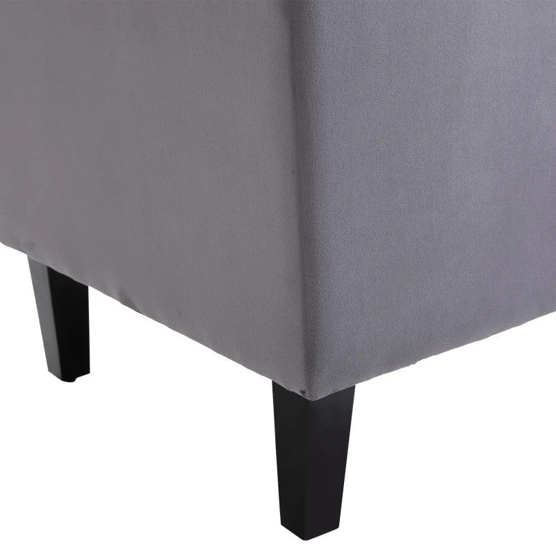 Homcom Earring Single Relaxsel with Tufting Increased Legs Gray Velvet 67 X 70 5 X 97 Cm Consecration And Comfortable
