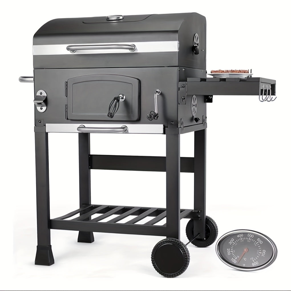 Houtskoolbarbecue – Barbecue – Smokerbarbecue – Kogelbarbecue – Kamadobarbecue – XXL Grilloppervlak 57x42 cm – Ingebouwde Thermometer